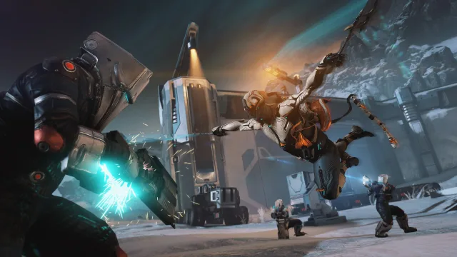Warframe finisher and damage assist modules in combat